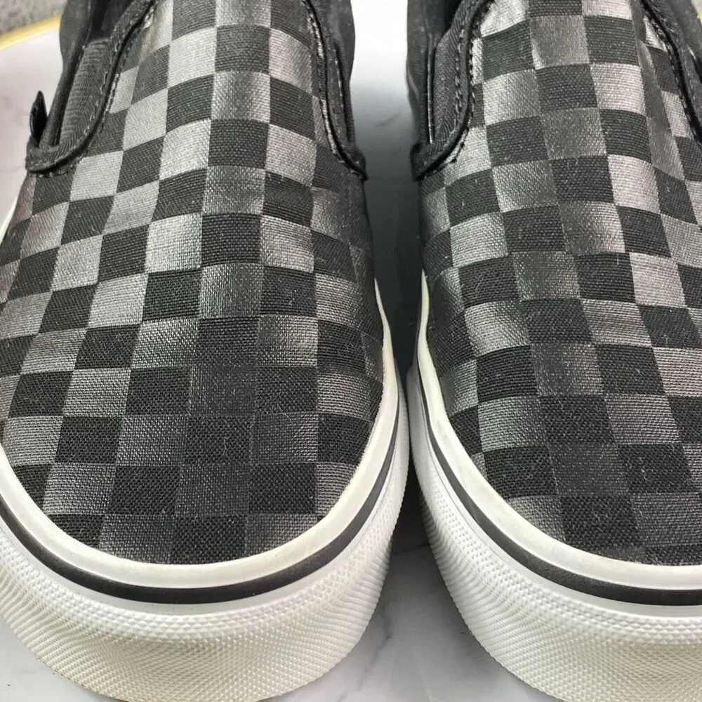 Vans Classic Slip-On Checkerboard Black White Men 6 Women 7.5 VN000EYE276 NEW
